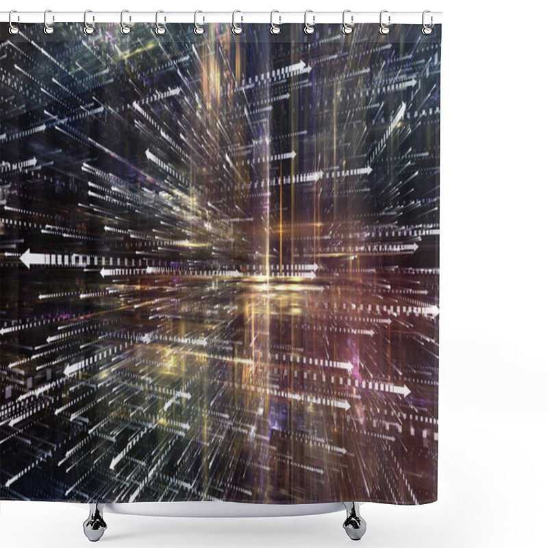 Personality  Exploding Digital World Shower Curtains