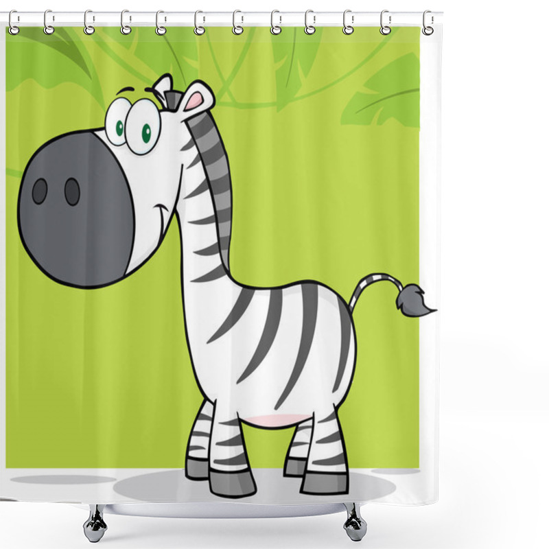 Personality  Smiling Cute Zebra Shower Curtains