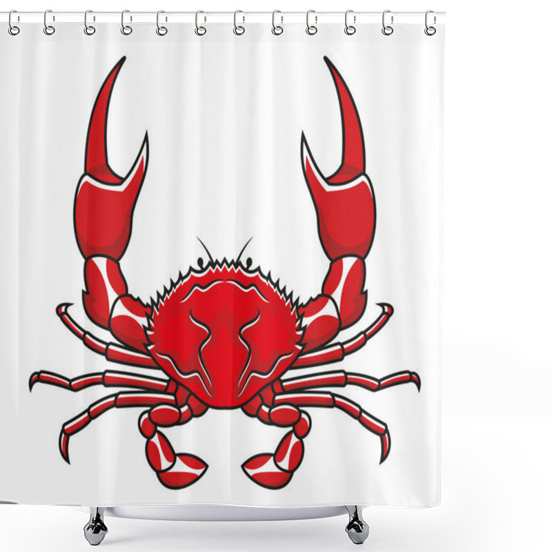 Personality  Red Crab Shower Curtains