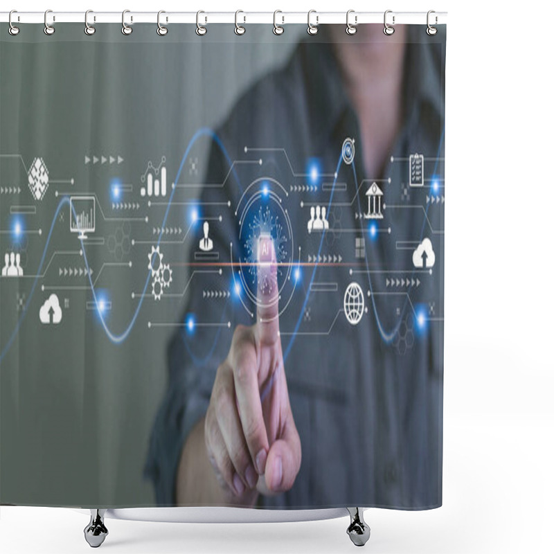 Personality  AI Learning And Modern Artificial Intelligence Changing Thinking And Using Technology In Business In The Digital Age Shower Curtains