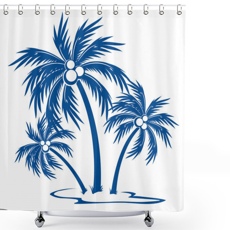 Personality  Silhouette Palm Trees Shower Curtains