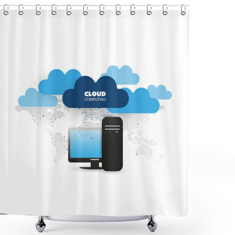 Personality  Cloud Computing, Global Networks Design Concept Shower Curtains