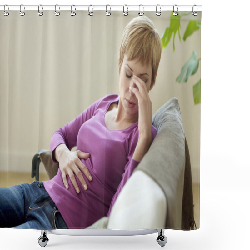 Personality  ABDOMINAL PAIN IN A WOMAN Shower Curtains