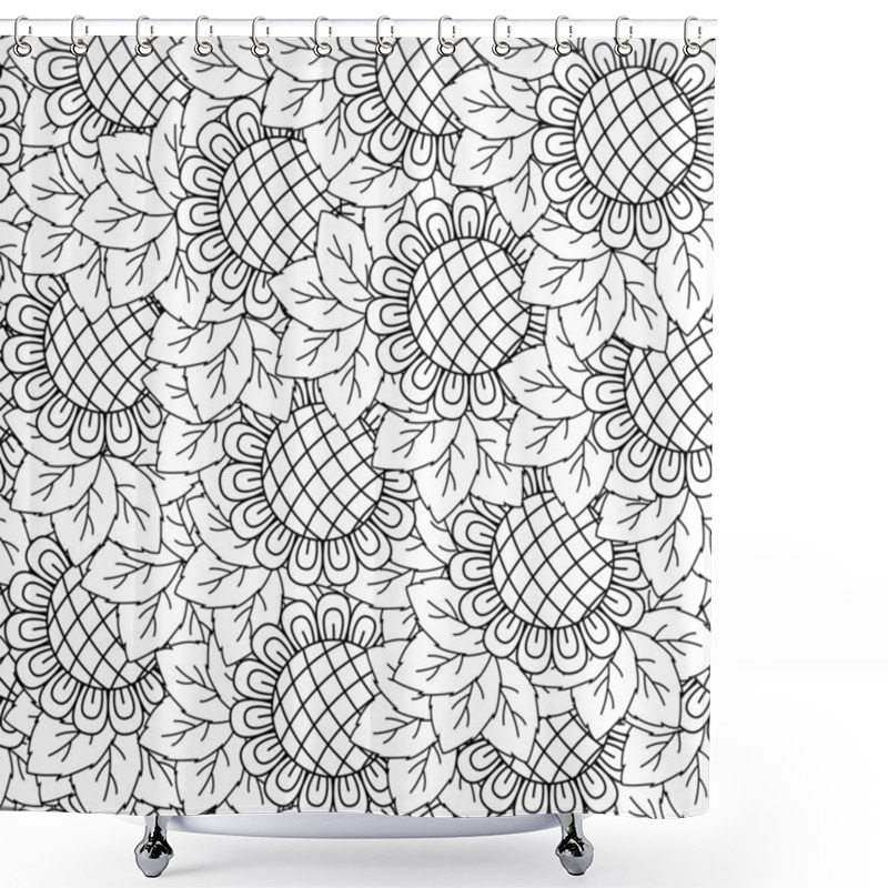 Personality  Sunflowers Seamless Background Shower Curtains