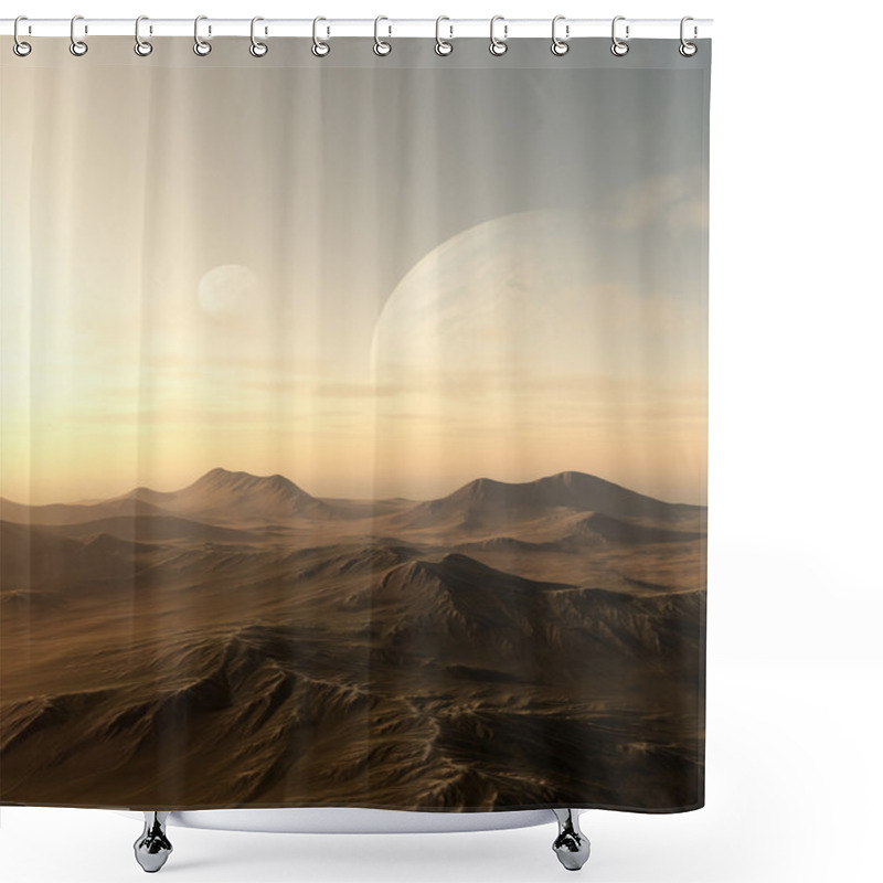 Personality  Planet Rise Shower Curtains