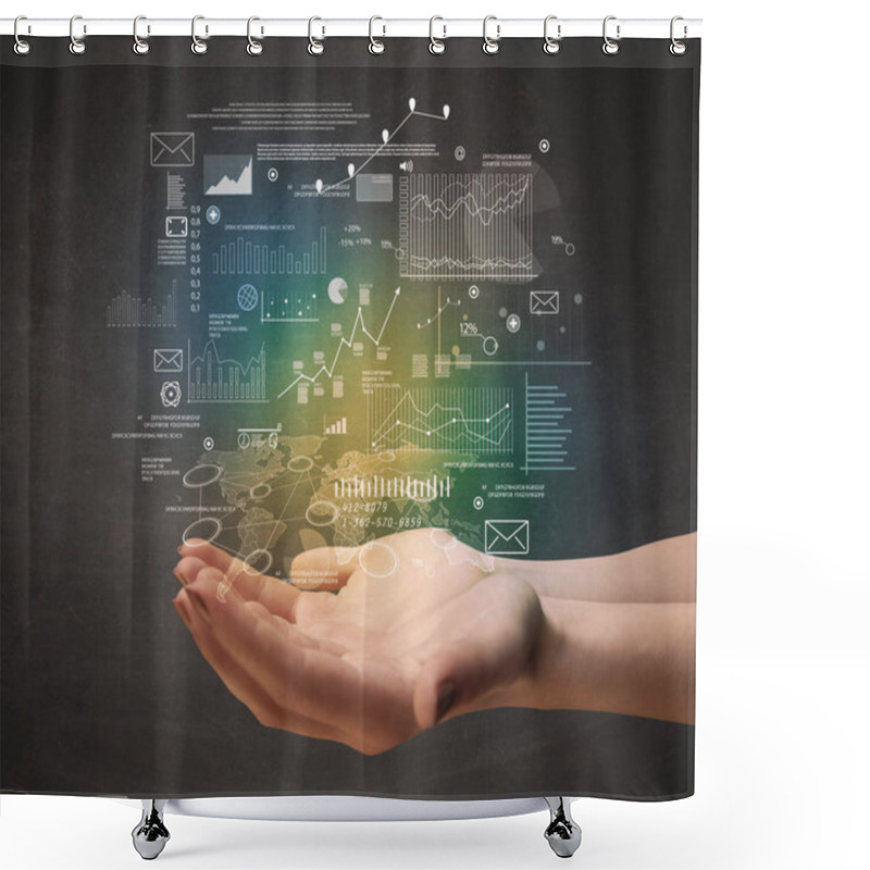 Personality  Hand Holding Business Plan  Shower Curtains