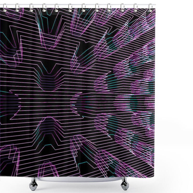 Personality  Particles Glitch Abstract Surface Backgroun Shower Curtains