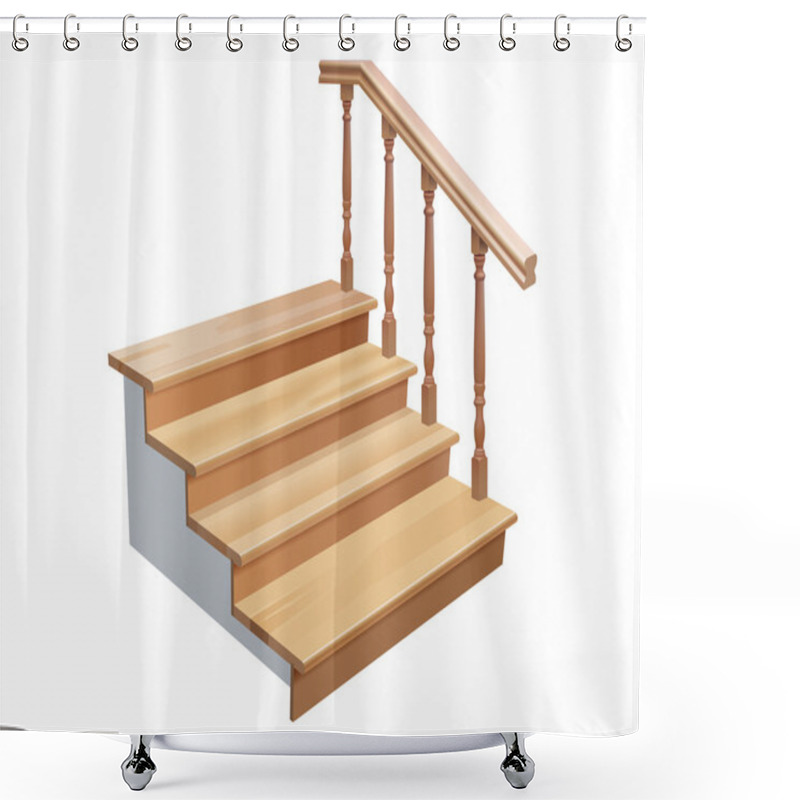 Personality  Wooden Stairs Shower Curtains