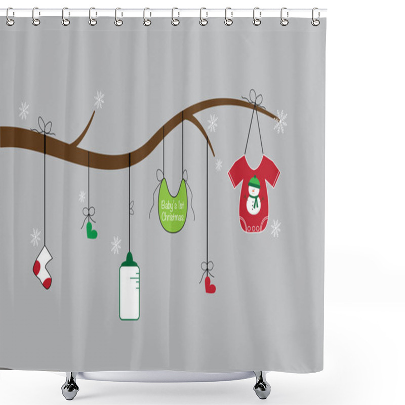 Personality  Merry Christmas Baby Items Shower Curtains