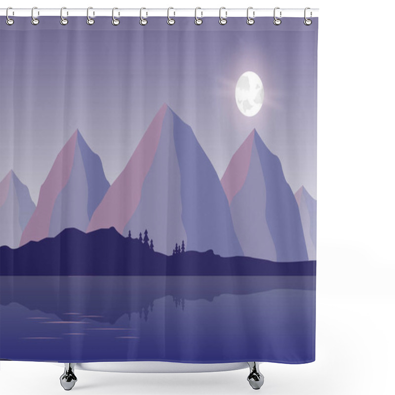 Personality  Moonlit Night In The Highlands Shower Curtains