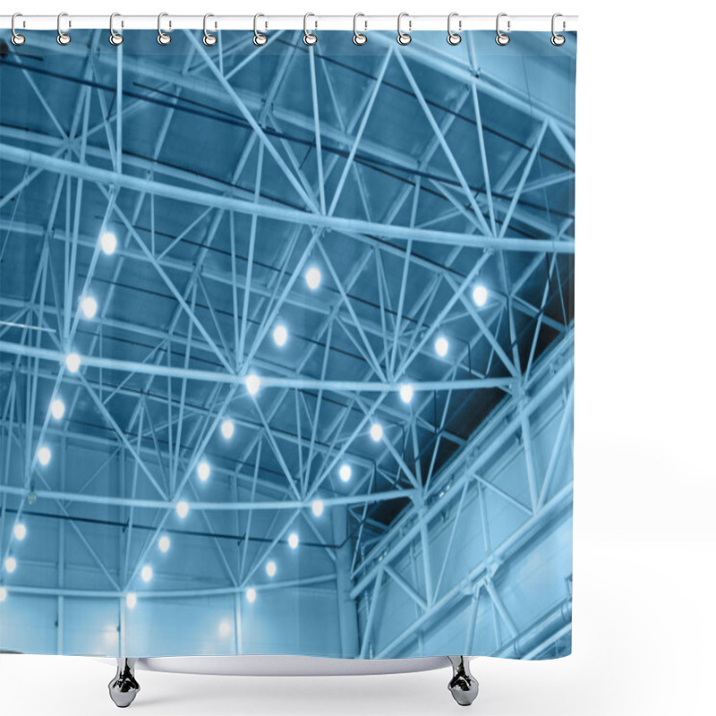 Personality  Blue Interior Warehouse Lighting Shower Curtains