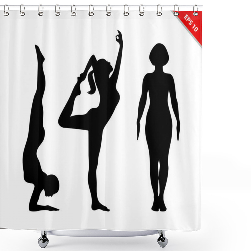 Personality   Set Of Female Silhouettes Shower Curtains