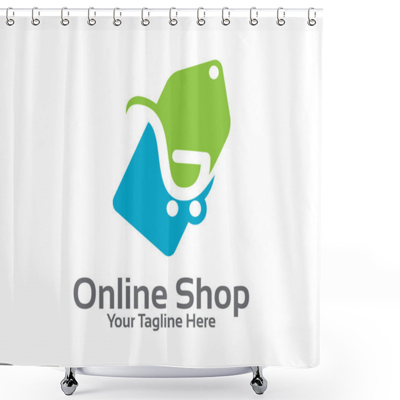 Personality  Online Store Logo Design Vector. Shower Curtains