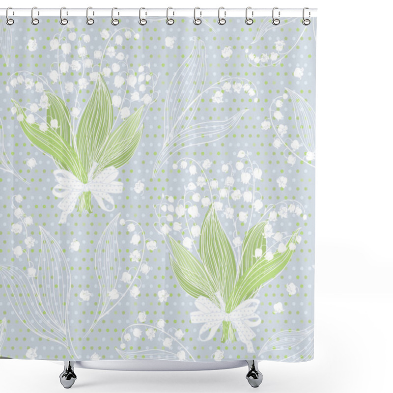 Personality  Seamless Pattern With Of Lilies Of The Valley Shower Curtains