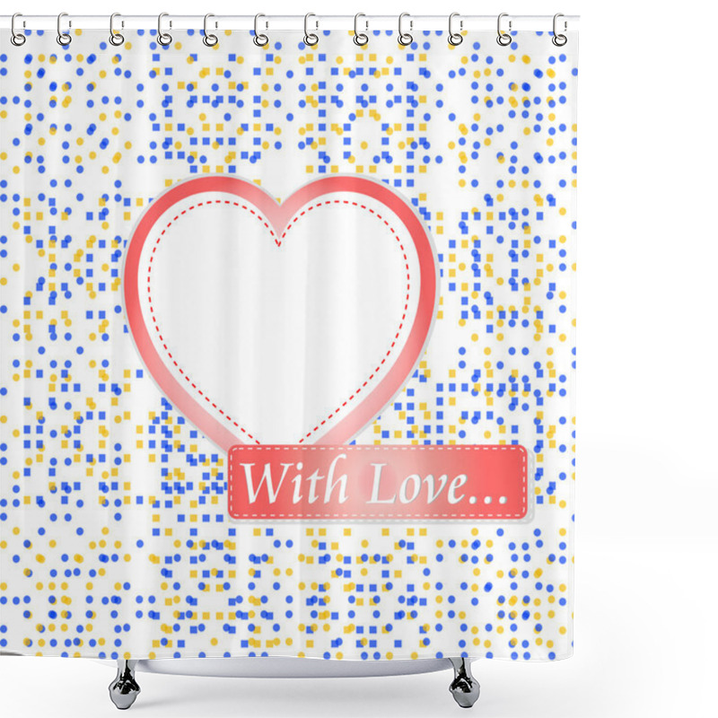 Personality  Retro Pastel Mosaic Love Heart. St. Valentine Vector Shower Curtains