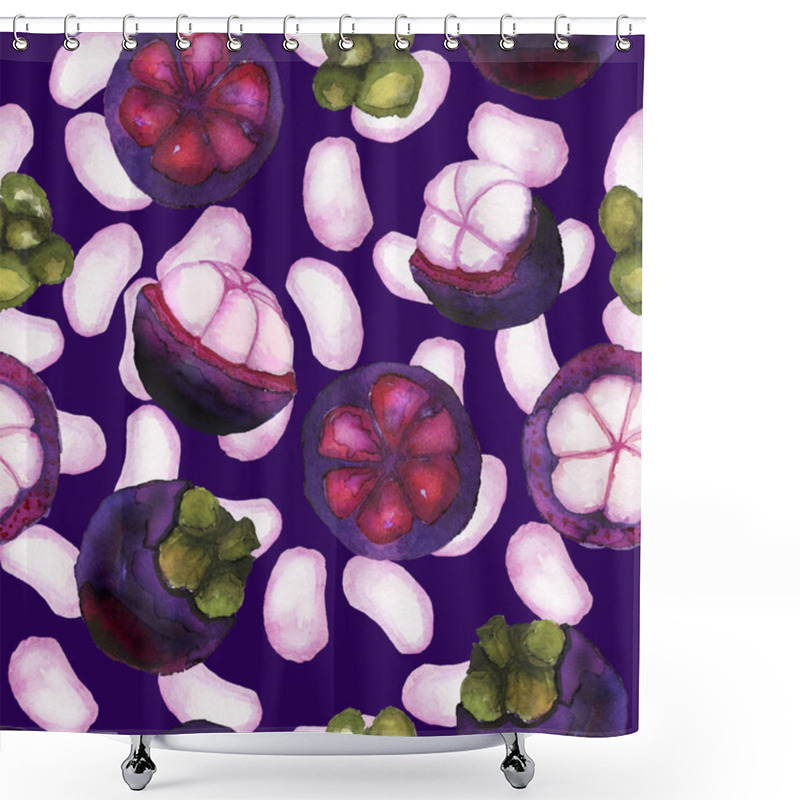 Personality  Mangosteen Pattern On Dark  Shower Curtains