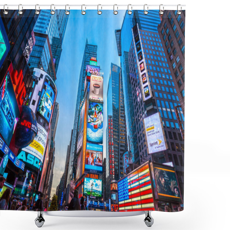 Personality  Times Square, Featured With Broadway Theaters And Animated LED Signs Shower Curtains