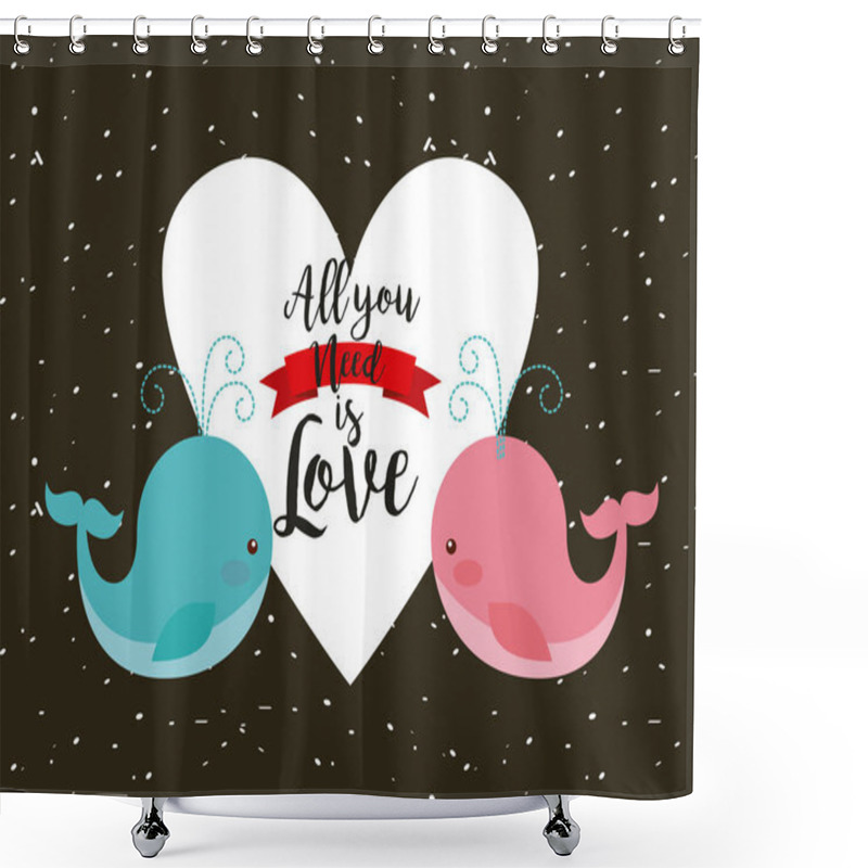 Personality  All You Need Is Love Card Shower Curtains