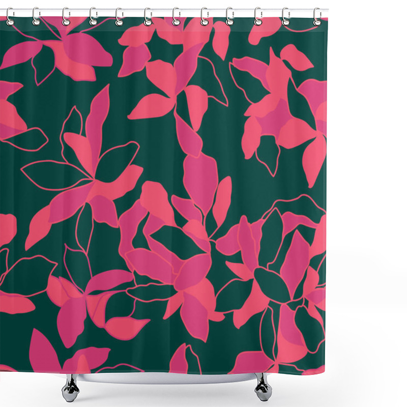 Personality  Floral Seamless Pattern. Sketch Flat Drawing. Botanical Collage In Modern Trendy Style.  Shower Curtains