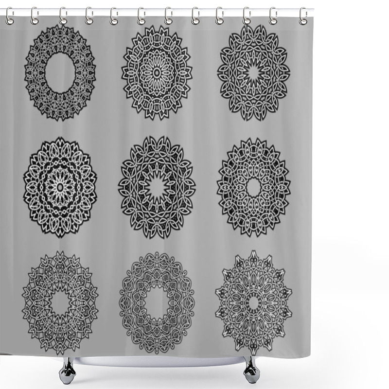 Personality  Circular Ornate Celtic Ornaments Shower Curtains