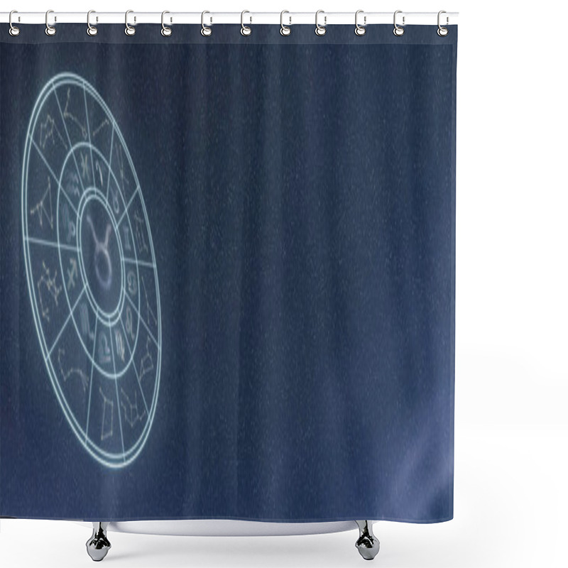 Personality  Light Symbols Of Zodiac And Horoscope Circle, Taurus Zodiac Sign Shower Curtains