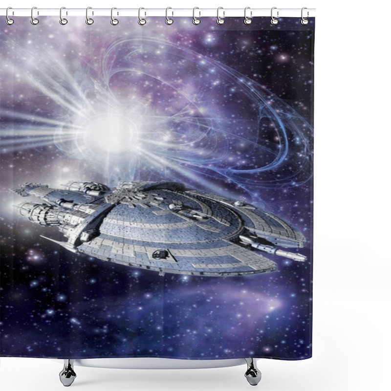 Personality  Capital Spaceship Shower Curtains