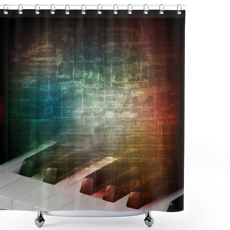 Personality  Abstract Grunge Background With Piano Keys Shower Curtains