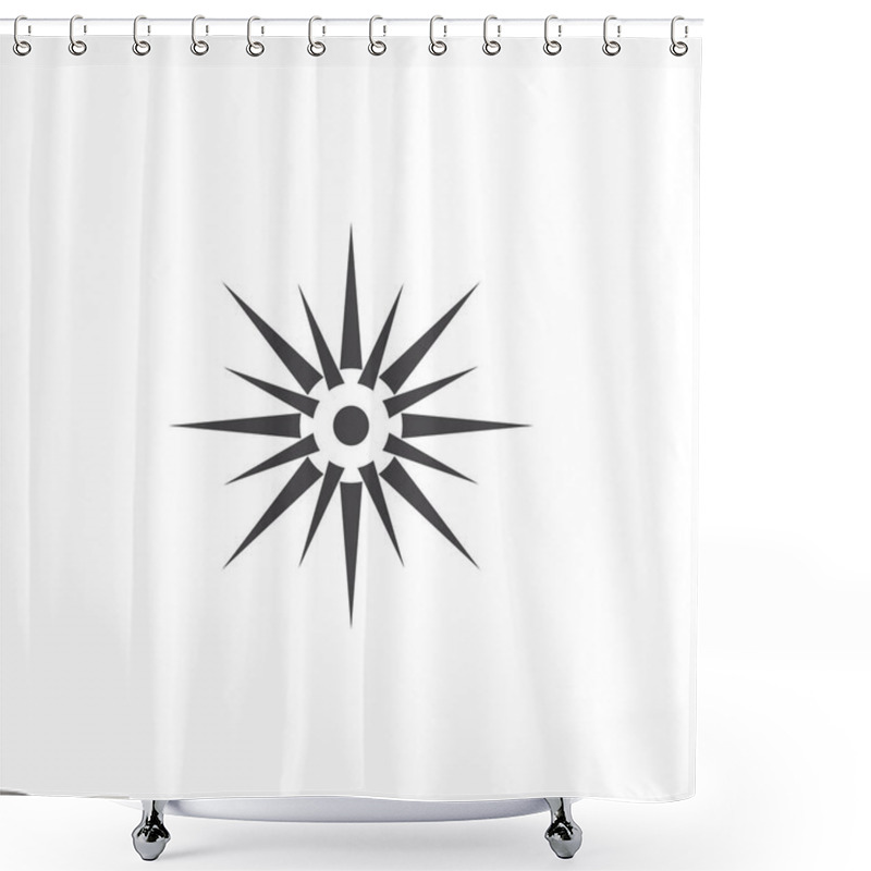 Personality  Sharp Thorn Ball Metal Simple 3d Flat Symbol Icon Vector  Shower Curtains