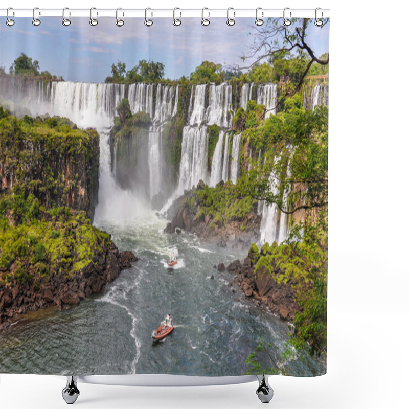 Personality  Boats Around Iguazu Falls, Argentina Shower Curtains