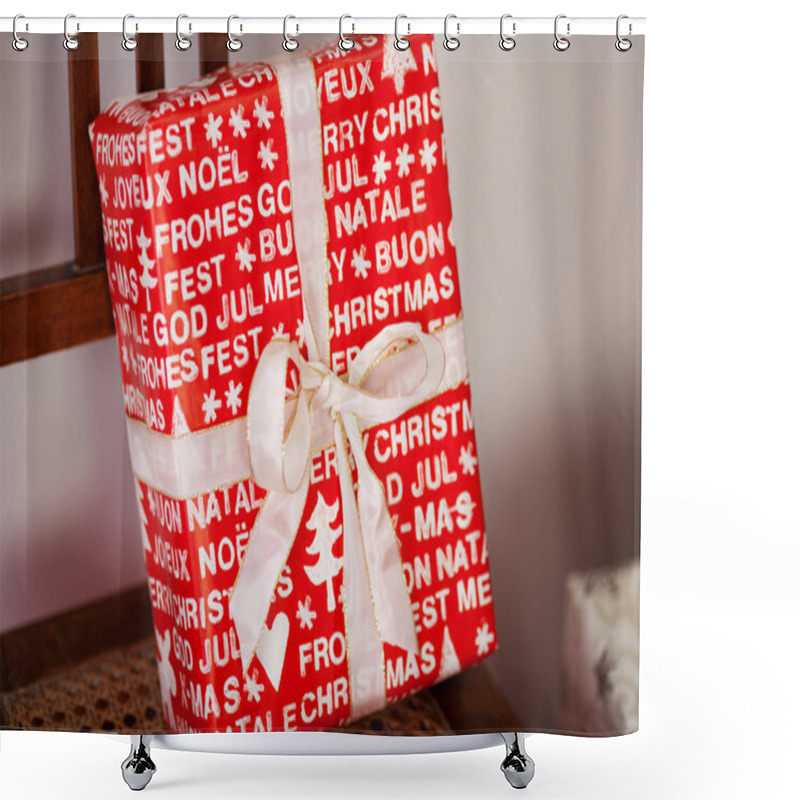 Personality  Red Christmas Gift Shower Curtains