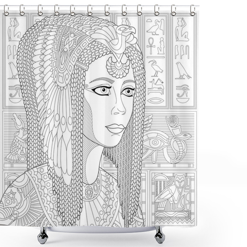 Personality  Zentangle Stylized Cleopatra (Nefertiti) Shower Curtains