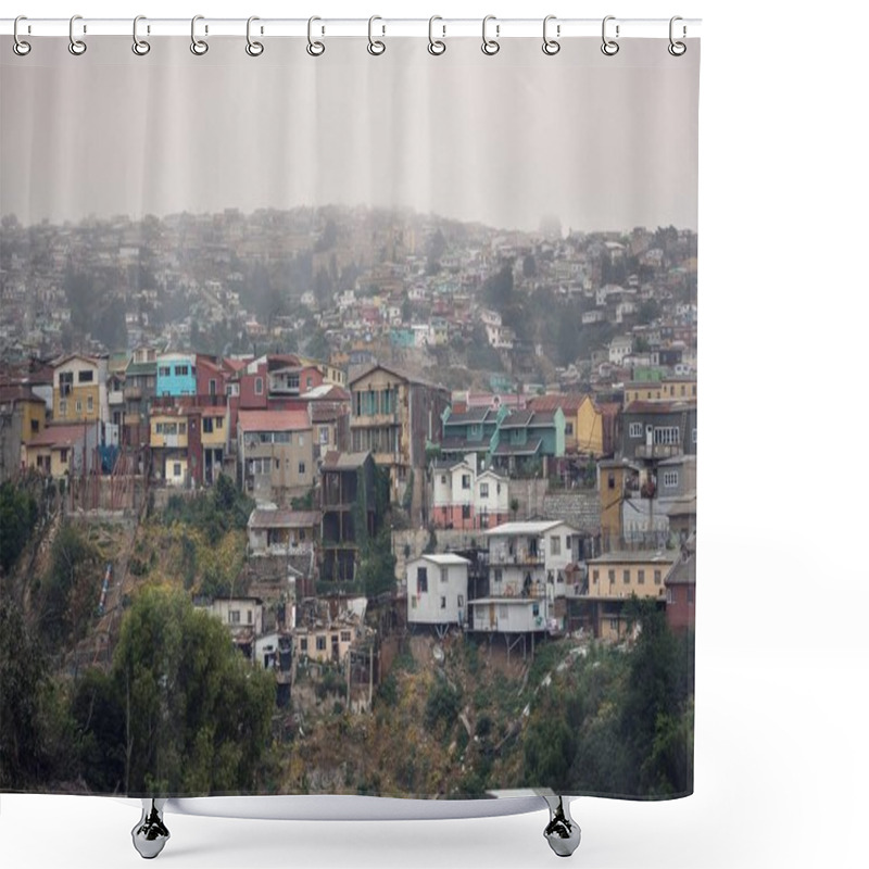 Personality  Valparaiso At Rainy Day Shower Curtains