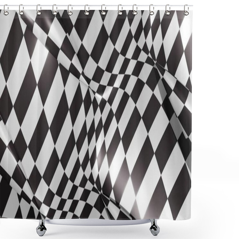 Personality  Grid Abstract Background Chess Checkered Flag Finish Line Victory 3d Rendering Shower Curtains