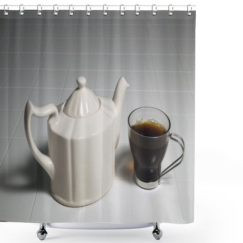 Personality  Teapot And Teacup Shower Curtains