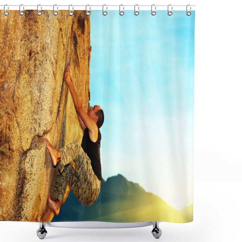 Personality  Free Solo Climbing Shower Curtains