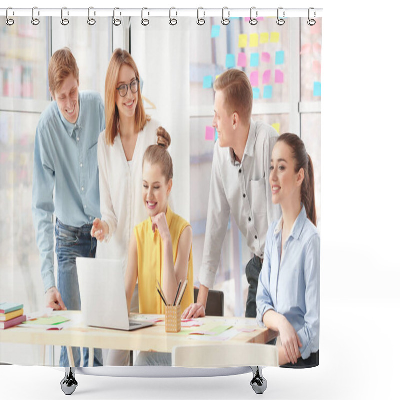 Personality  Team Of Young Marketing Managers   Shower Curtains