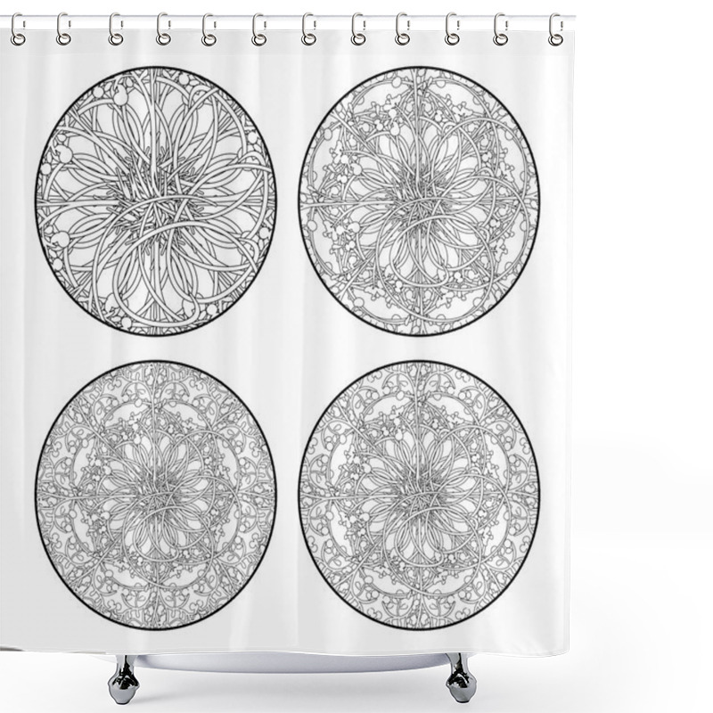 Personality  Mandala Ornament Doodles Shower Curtains