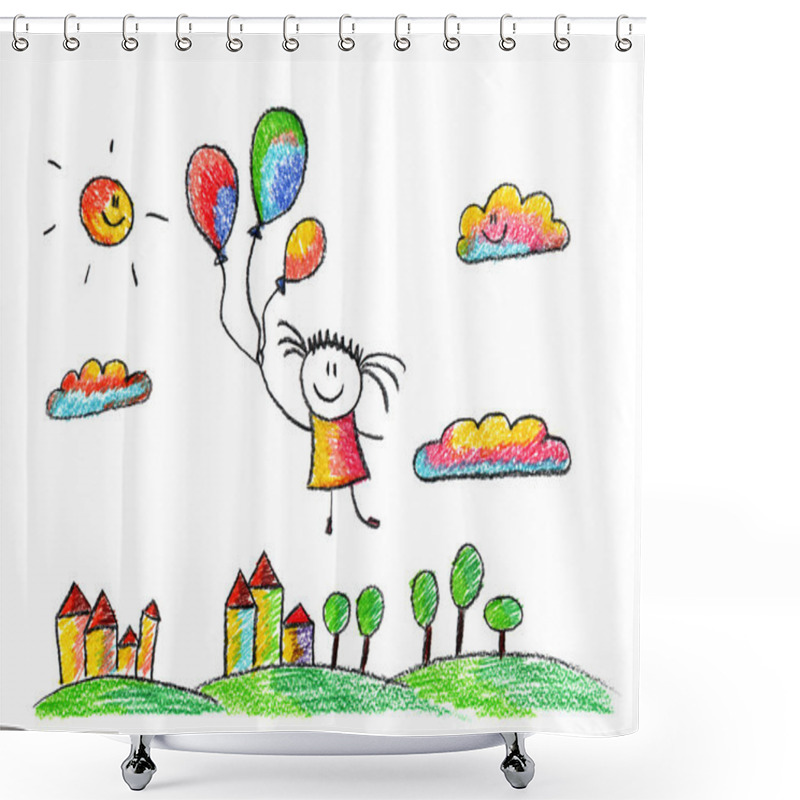 Personality  Happy Girl Shower Curtains