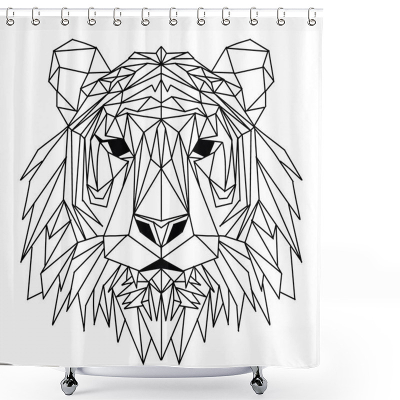 Personality  Vector. Polygonal Geometric Wolf Head. Abstract Linear Isolated  Shower Curtains