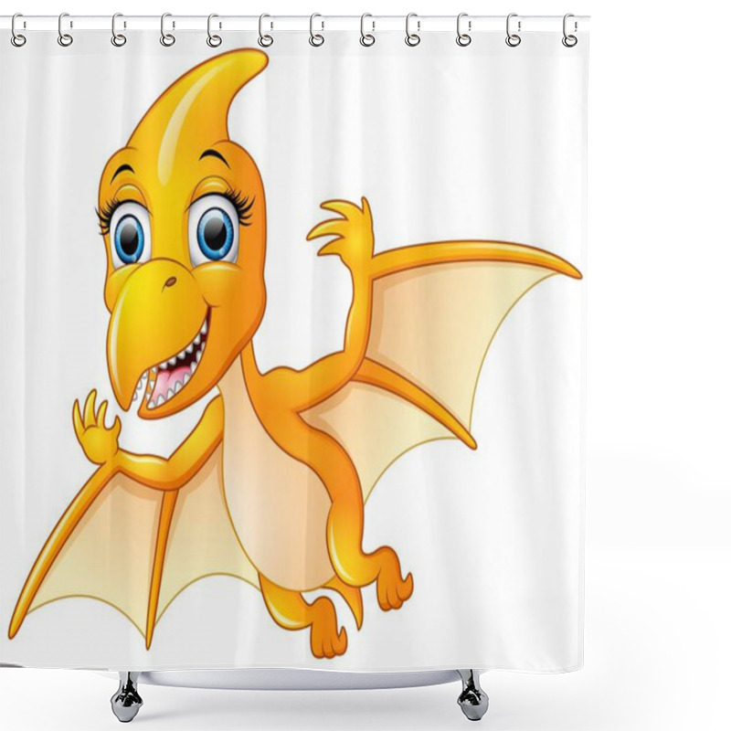 Personality  Happy Pterodactyl Flying Shower Curtains