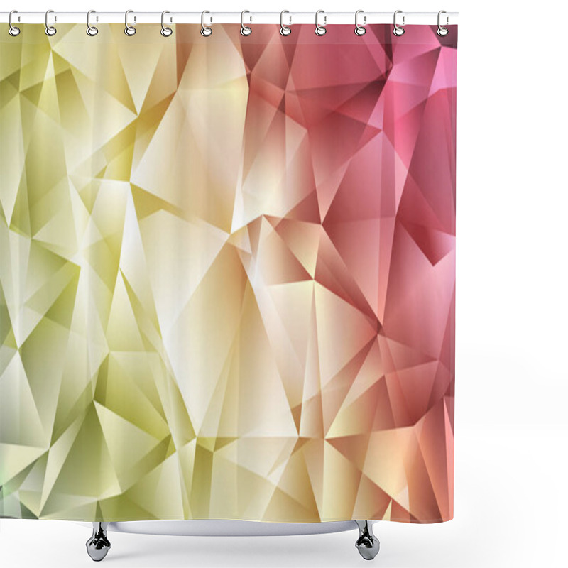 Personality  Light Green, Red Vector Backdrop With Lines, Triangles. Modern Abstract Illustration With Colorful Triangles. Pattern For Commercials. Shower Curtains