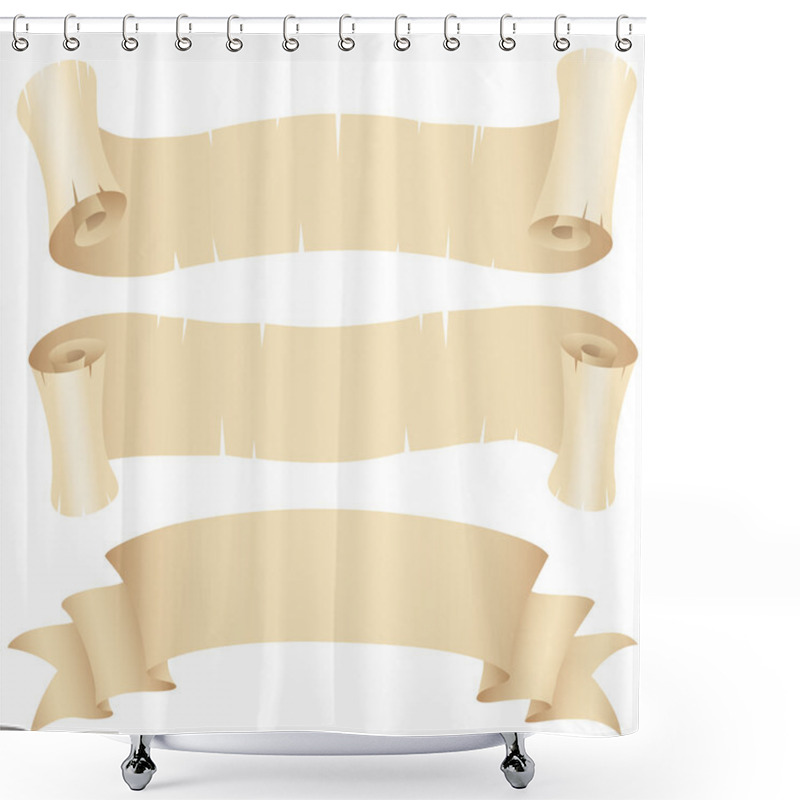 Personality  Old Paper Banners Set Shower Curtains