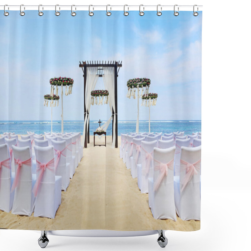 Personality  Wedding Ceremony On The Beach Shower Curtains