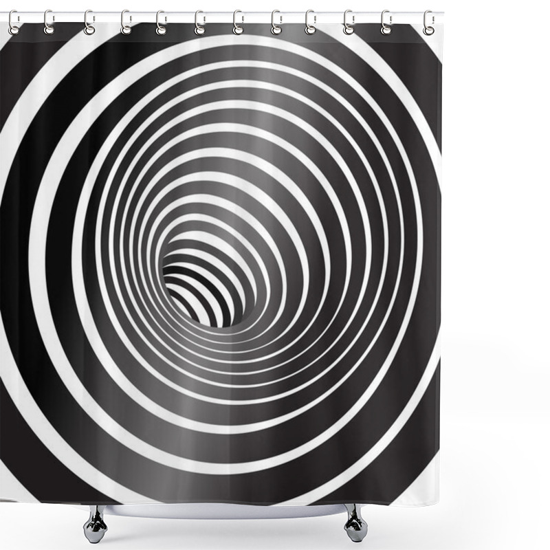 Personality  Black And White Tunnel Background Shower Curtains