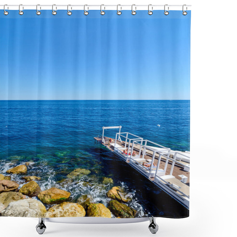 Personality  Monaco Blue Ocean Shower Curtains