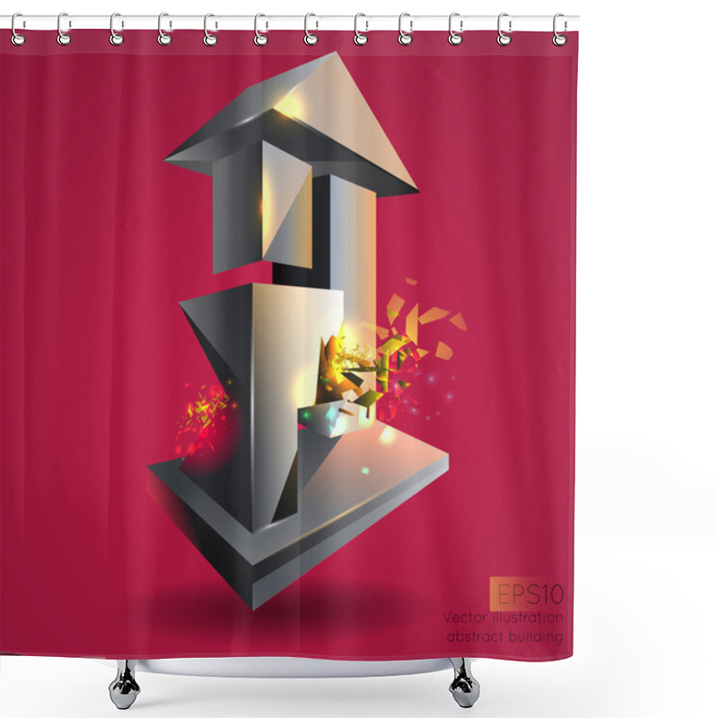 Personality  Vector Illustration Of Abstract Building. Shower Curtains