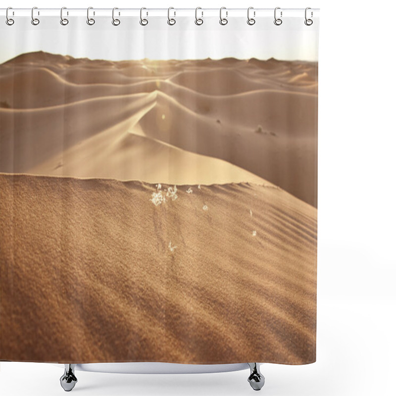 Personality  Sunset And Desert Sand Dunes Shower Curtains