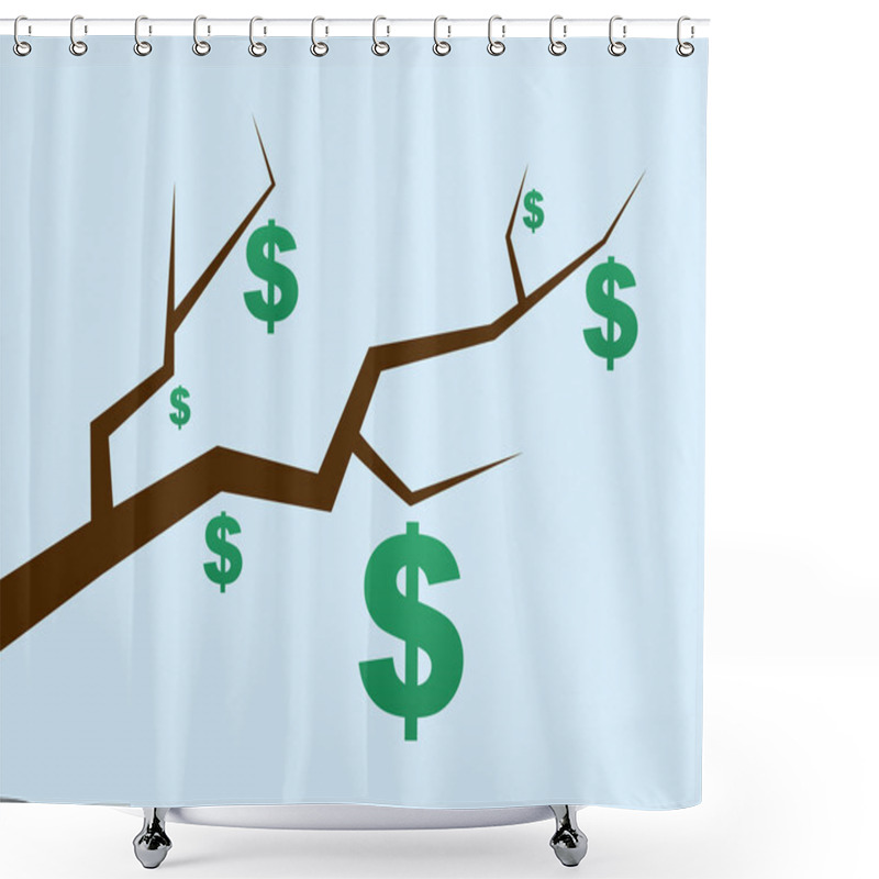 Personality  Branch Dollar Signs Shower Curtains