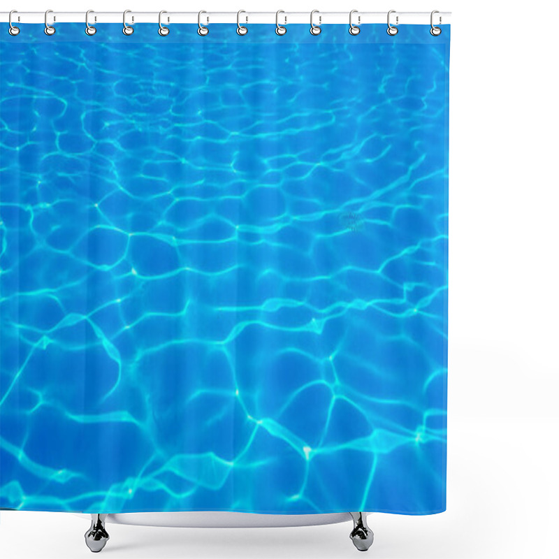 Personality  Blue Ripple Water Background, Swimming Pool Water Sun Reflection  Shower Curtains