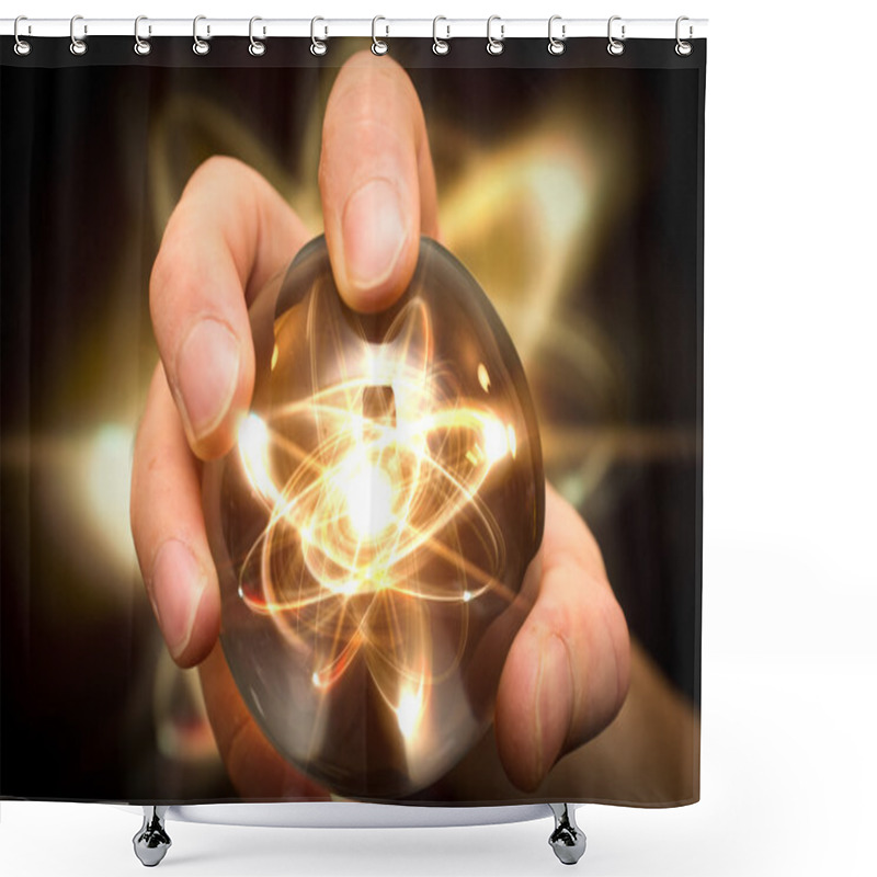 Personality  Crystal Ball Atom Shower Curtains